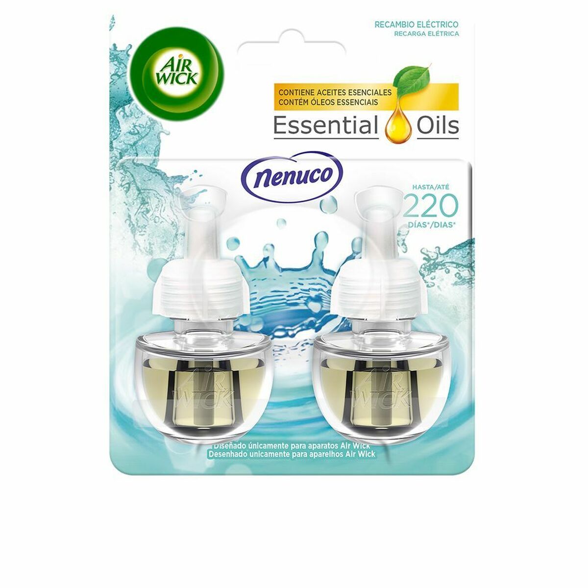 Elektronisen Ilmanraikastimen Täyttöpakkaukset Air Wick Essential Oils Nenuco (2 x 19 ml)