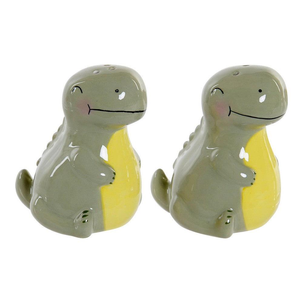 Kannellinen suolasirotin DKD Home Decor Dinosaurus Vihreä Dolomite (6.6 x 7 x 7.7 cm) (2 pcs)