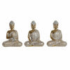 Koristehahmo DKD Home Decor Kullattu Buddha Hartsi (14.5 x 8.5 x 18 cm) (3 pcs)