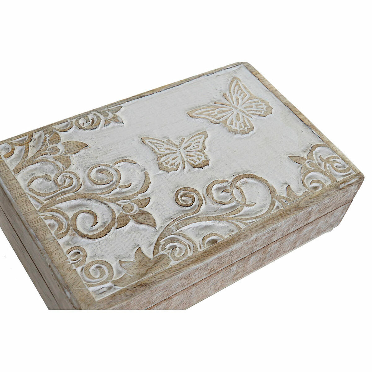 Korurasia DKD Home Decor Shabby Chic Mangopuu Perhonen (2 pcs) (21.5 x 13.5 x 6 cm) (25.5 x 18 x 8 cm)