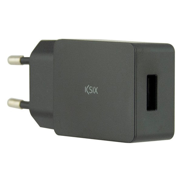 Seinälaturi + USB A - USB C kaapeli KSIX USB Musta