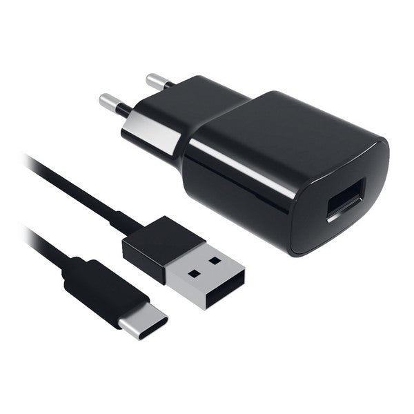 Seinälatu  + USB C Kaapeli Contact 2A Musta