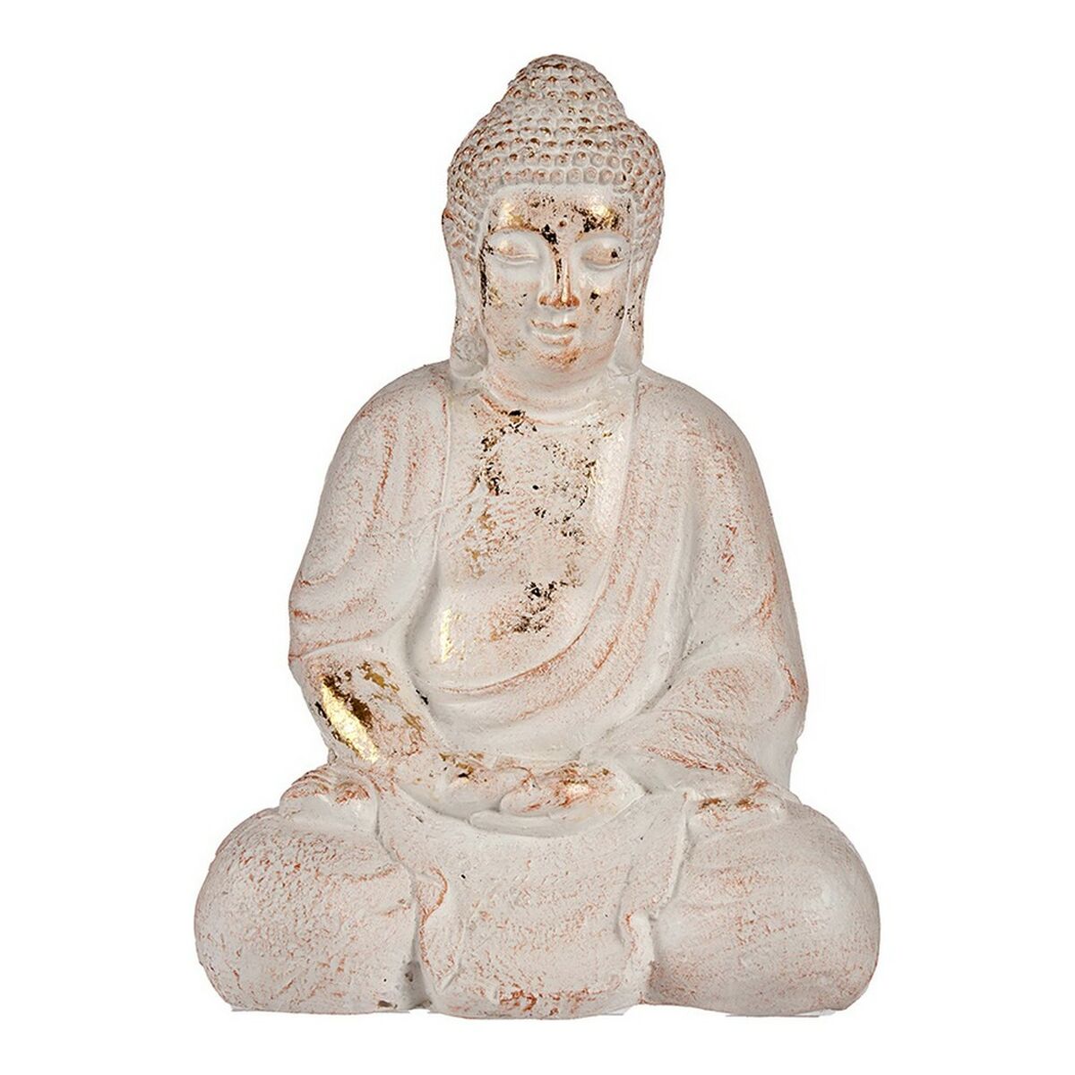 Decorative Figure for Garden Buddha Valkoinen/Kulta Polyresiini (22,5 x 41,5 x 29,5 cm)