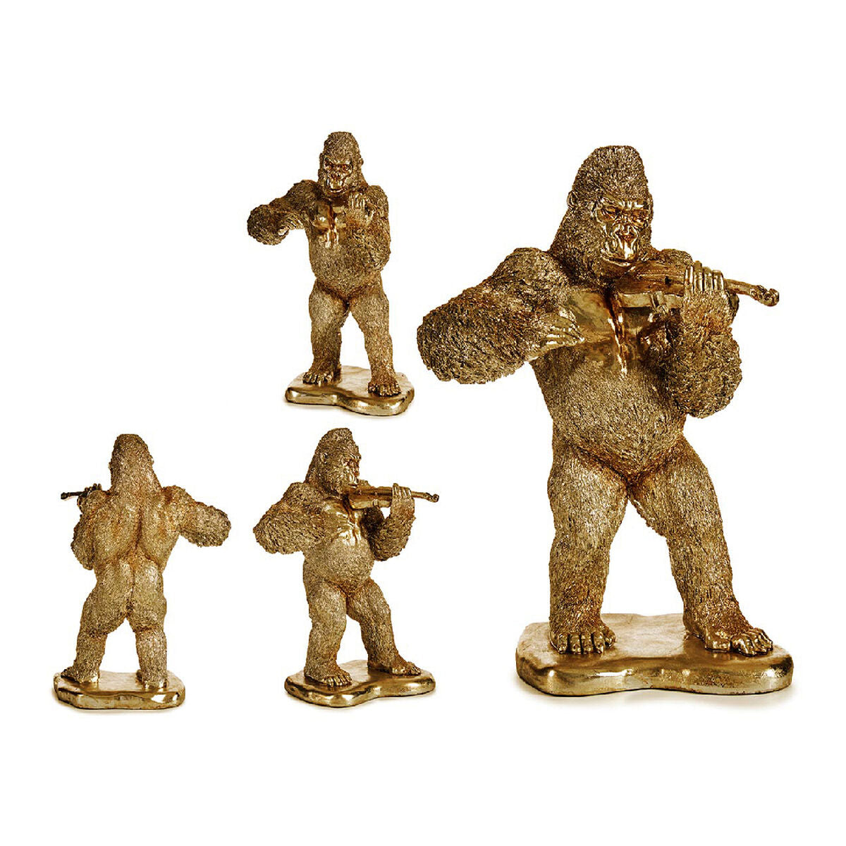 Koristehahmo Gorilla Kullattu Hartsi (16 x 40 x 30 cm)
