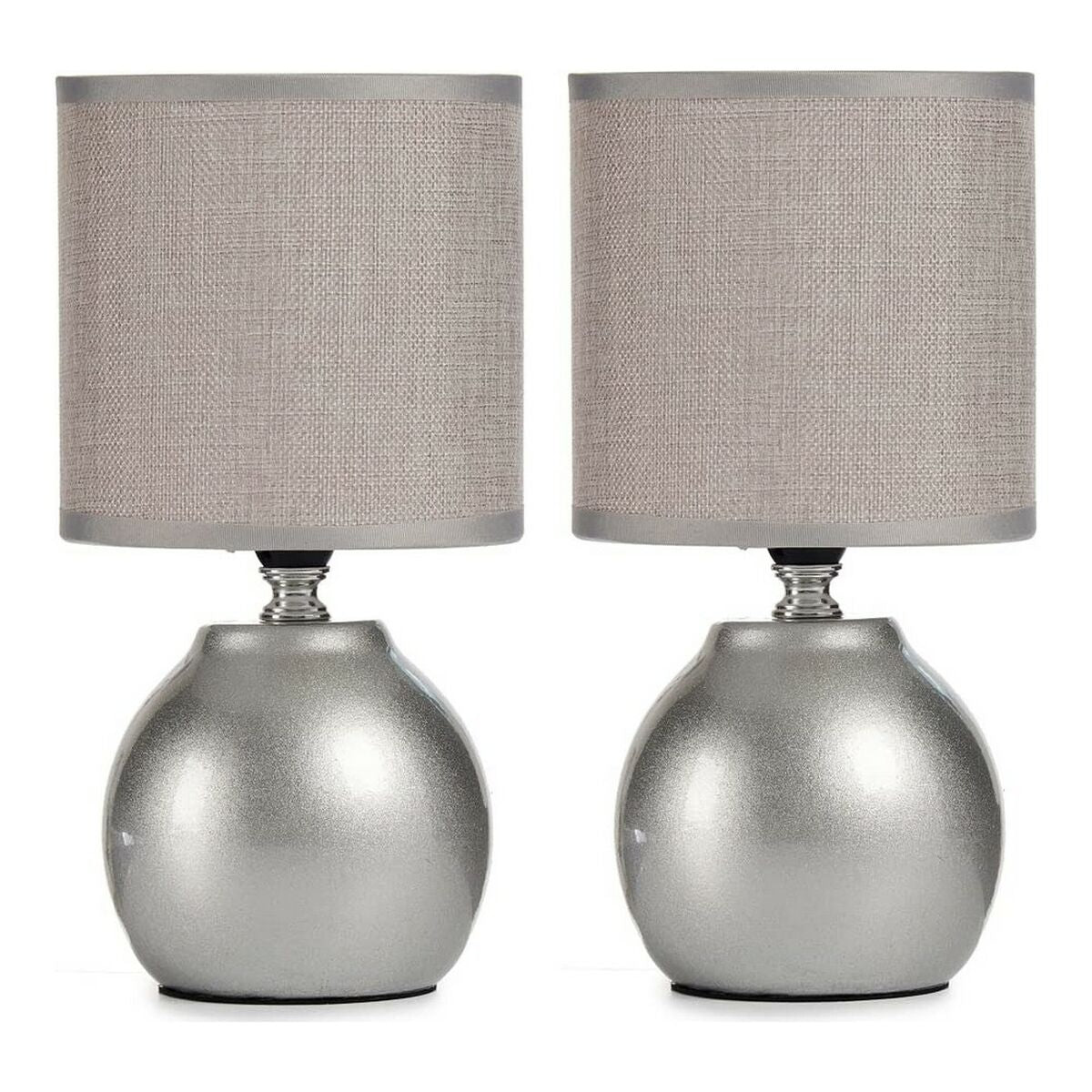 Pöytälamppu Keraminen Harmaa (13 x 26,5 x 13 cm) (2 pcs)