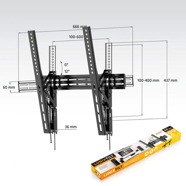 TV kiinnitystuki Axil 0571E 32"-65" 35 Kg Musta