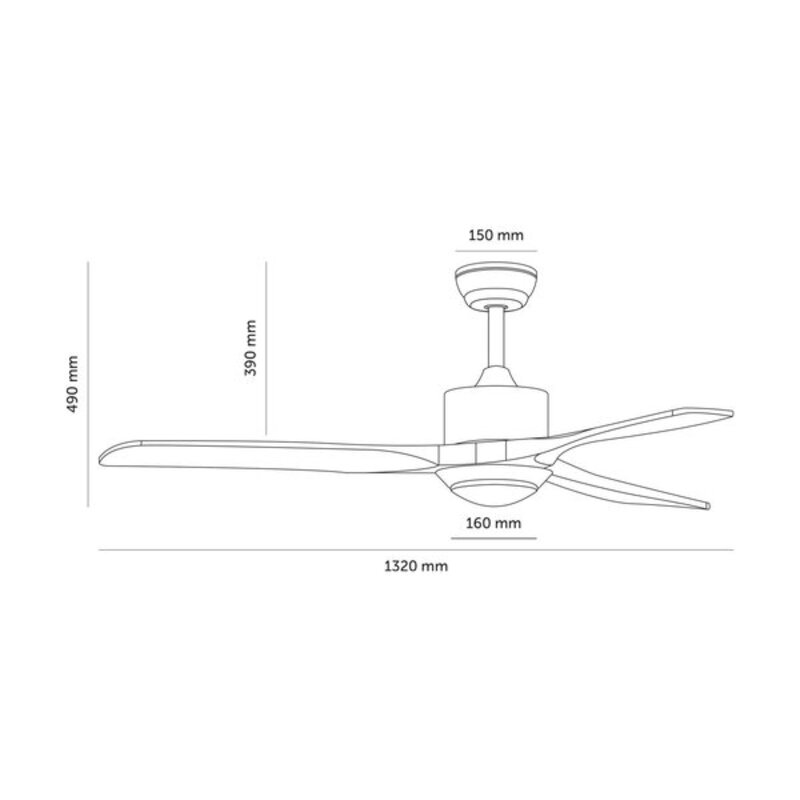 Kattotuuletin valolla Ledkia Forest 70W 15W 12W A++ 1500 Lm