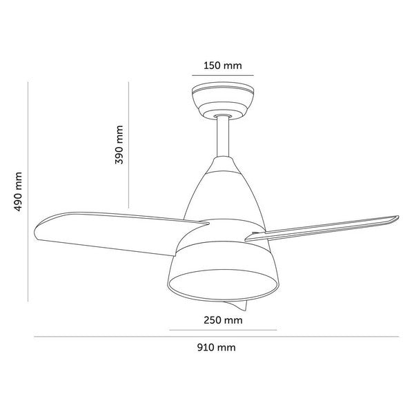 Kattotuuletin valolla Techbrey Industrial 55W 15W A++ 1500 Lm (Säädettävä)